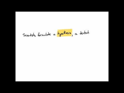 Scientists formulate a , a tentative explanation to account for what they have observed or measured.