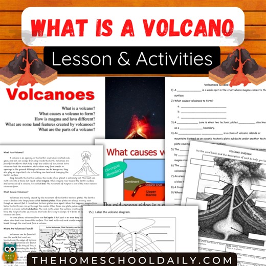What is a Volcano: Lesson and Printables