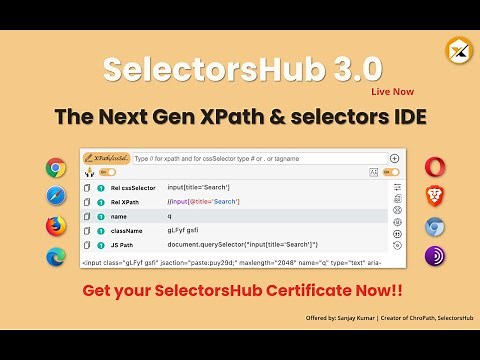 XPath Plugin SelectorsHub detailed tutorial with 3.0 features | XPath Tool | CSS Selector Tool