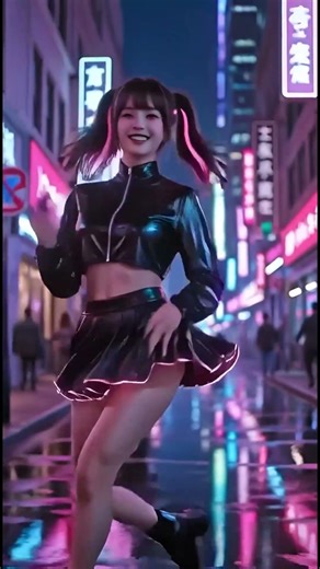 Cyberpunk Tokyo Street Vibes | Japanese Girl Night Dance