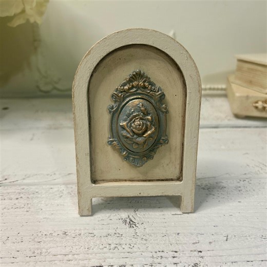 French Country Shelf Decor | Small Romantic Cottage Accent | Floral Relief Wood Shelf Sitter | Vintage Inspired - Etsy