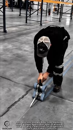 Floor Marking Work Tool Using Line Marking Tape Tool #worktool