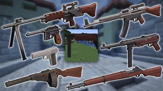 《Minecraft TaCZ 二战枪械模组 v1.0.4 全武器展示🔫｜重返战场，历史重燃！》