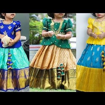 Latest Pattu Pavadai Designs For Girls | Pattu Langa Blouse Designs | Peplum Pattu Sattai Designs