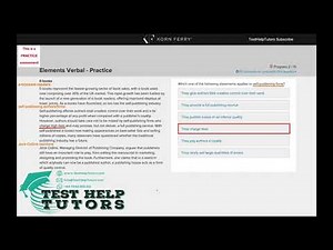 TalentQ Korn Ferry Elements Verbal Question 2 "applies to self-publishing firms?" - Aptitude Test