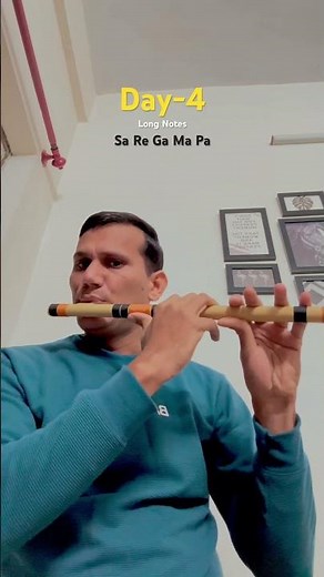 Beginner to Pro Flute Challenge Day-4 Long Notes Riyaz Sa Re Ga Ma Pa #beginnerflutejourney