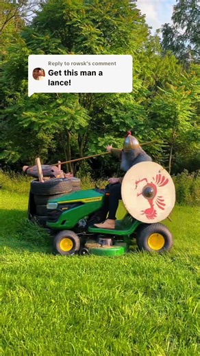 Spring heralds the return of Lawnmower Theoden. #lawnmower #viking #rohirrim #lotr #theoden
