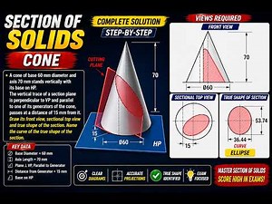 Projection of Sectioned Solids – 7 | Engineering Graphics Made Easy (CAD Method)