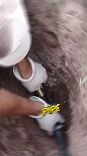 How To Connect Polyethylene Pipe To PEX - MAIN WATER LINE TO METER! #shorts #plumbing