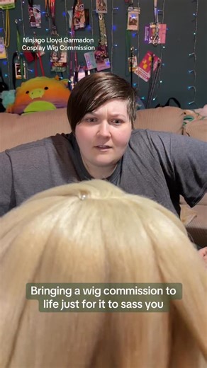 Wes | Plus Size Cosplayer on Instagram: "Ninjago is one of my favorite shows and I have many ninjago cosplays planned one being llyod so when I was commissioned for a Lloyd garmadon wig I was over the moon and it turned out so good!! 💜🥰 - #cosplaywigstyling #lloydgarmadon #ninjagocosplay #plussizecosplayer #wigcommission"