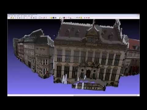 Facade with Google Streetview Texture in Meshlab