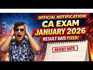 CA Exam January 2026 Result Date fix ! | ICAI official Notification? | CA foundation,Inter & Final