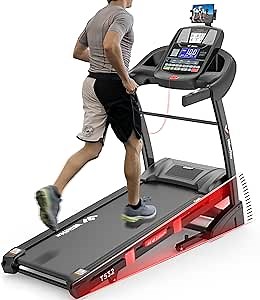 Foldable Treadmill - 15% Auto Incline, 10mph Max Speed, 300 lb Capacity, App Control, Bluetooth Speakers, USB Charging Port, Tablet Holder - Home & Office Fitness