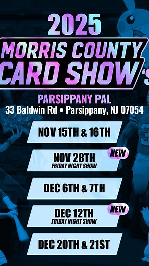Don’t miss our upcoming shows at the Parsippany PAL! | Morris County Card Show | Facebook