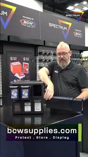 Andrew Phillips at Gen Con Showing Off BCW's Card Catalog