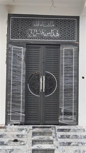 manual sliding with folding Gate installation for home.#aksteelpoint