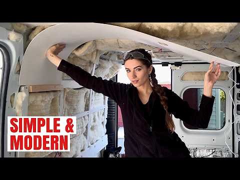 Installing a CURVED Plywood Ceiling in a DIY Luxury Camper Van