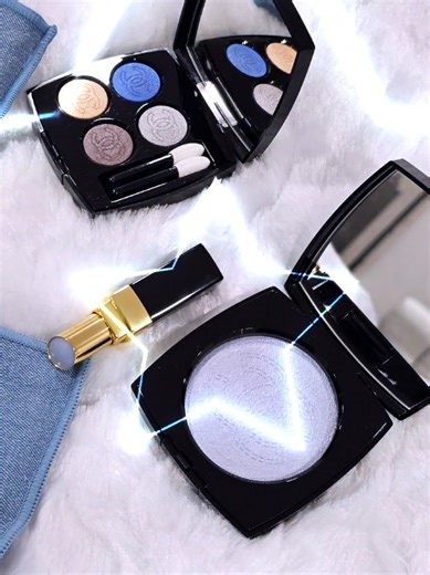 💙💙💙So pretty. Chanel's Denim Makeup Collection. I got the eyeshadow quad in Coco Jean 💙 Rouge Coco flash in 284 Baby blue 💙 and the Coco Denim illuminating powder. 💙 #chaneldenim #chanelbeauty #chanel #cocojean #chanelspring2026