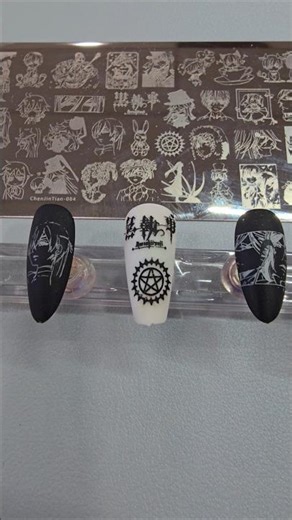 Black Butler Stamping Nail Art