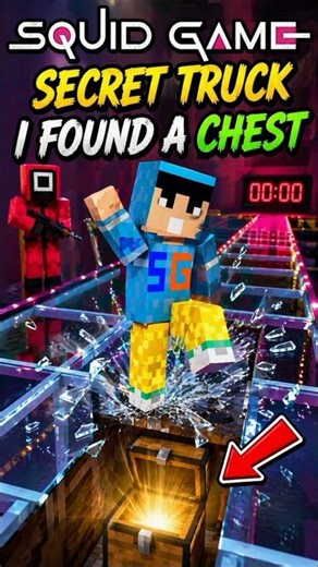 😱 SQUID GAME GLASS BRIDGE SECRET TRICK… I FOUND A HIDDEN CHEST! 🔥 #shorts #squidgame