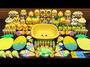 Yellow Slime | Mixing Random Things into Slime | Satisfying Videos #241