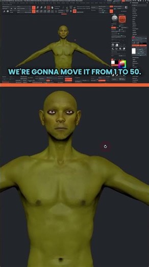 Increasing the brush size in ZBrush