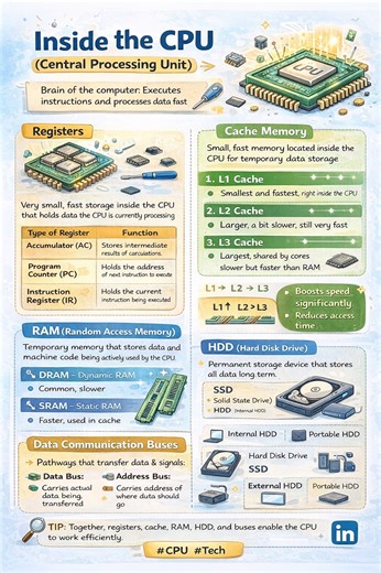 CPU Components: Registers, Cache, RAM, Storage Buses | Muhammad Asif posted on the topic | LinkedIn