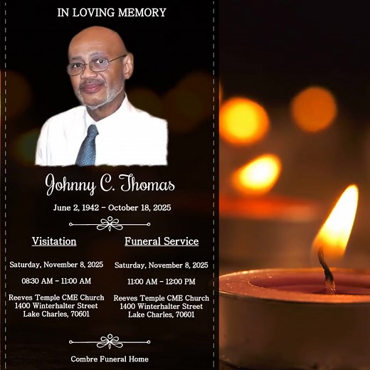 To view obituary, please visit: https://www.combrefuneralhome.com/obituary/johnny-thomas | Combre Funeral Home