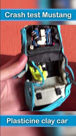 Crash test Mustang, epic total damage plasticine clay cars