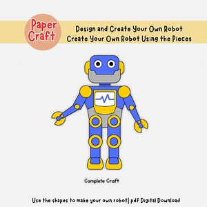 Build Your Own Robot Craft | Cut & Paste Robot Printable | Kids STEM Activity | Preschool Kindergarten - Etsy Canada