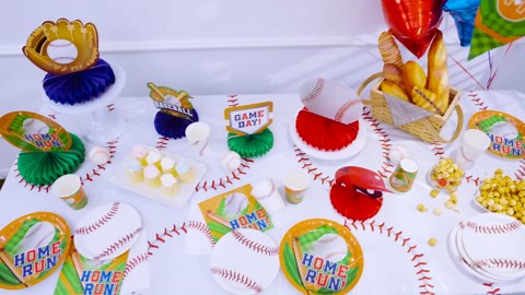 Baseball Party Supplies:Baseball-Themed Honeycomb Centerpiece for Baseball Birthday & Gameday Celebrations - Essential Decorations & Favors