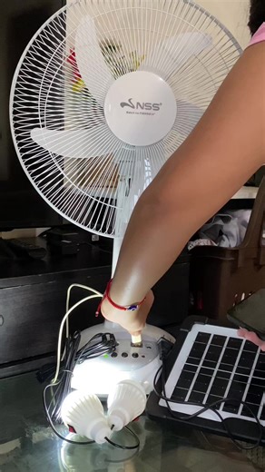 NSS RECHARGEABLE PORTABLE SOLAR FAN WITH FREE SOLAR PANEL AND BULB WITH BUILT IN LED LIGHT AND POWER BANK Electric Fan. NS-F95 TYPHOON KIT BAGYO READY. Stay cool and prepared anytime with the NSS Rechargeable Portable Solar Fan NS-F95! Perfect for brownouts and emergencies, this typhoon-ready kit comes with a FREE solar panel and bulb with built-in LED light. It also works as a power bank to charge your phone when needed. Rechargeable, energy-saving, and easy to carry—ideal for home, outdoor use