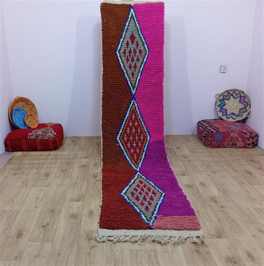 Custom Beni Runner Rug - Moroccan Runner Rug - Pink Runner Rug - Hallway Runner - Soft Wool Runner - Berber Runner Pink - Etsy