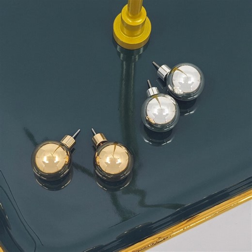 14mm Gold Ball Stud Earrings, Minimal Metal Studs, Everyday Classic Jewelry - Etsy