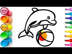 Drawing and Coloring a Cute Dolphin | Easy Step by Step Tutorial for Beginners