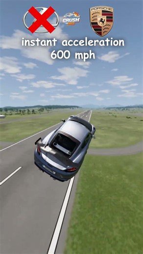 Car Vs 600 MPH Instant Acceleration 💥 #beamng #crashes #physics