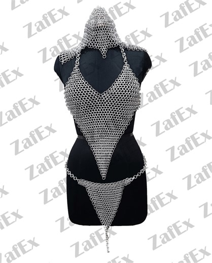Aluminum Chainmail Bikini Set With Coif, Rave Outfit - Etsy Canada