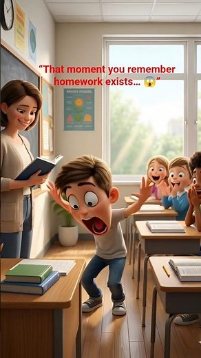 “That Moment You Remember Homework Exists… 😱📚 | Funny School Short”