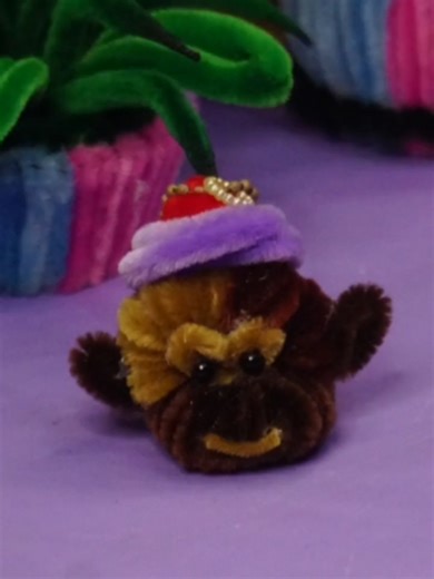 monkey keychain 🐵🐵 #fuzzywire #kawatbulu #fyp #diy #monkey