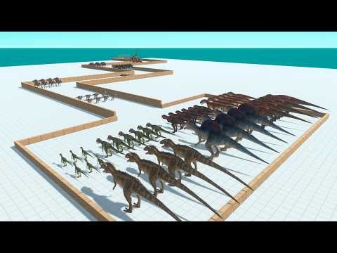 Carnivore Dinosaurs Rescue Velociraptor from Herbivore Maze - Animal Revolt Battle Simulator