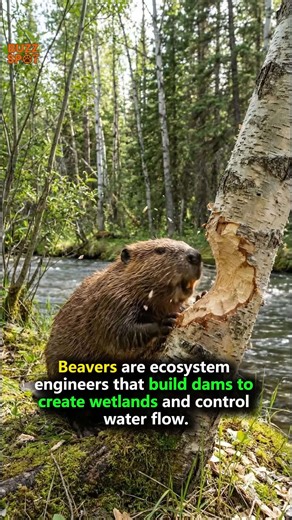 Beavers reshape landscapes by building dams that create wetlands, support wildlife, and naturally manage water flow, making them true ecosystem engineers. #Beavers #Wildlife #NatureFacts #Ecosystems #AnimalInsight | The Buzz Spot