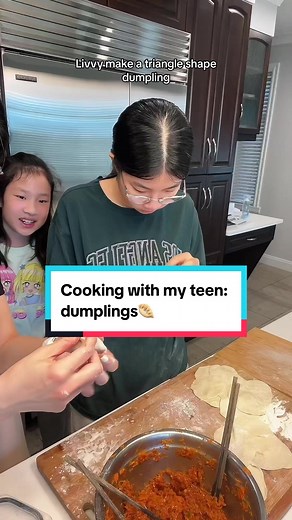 Homemade dumpling is the best👍🏻 Compared with food itself, i enjoyed the process more when cooking with my kids, and can chat about everything, which is my favorite parts🥰 dumpling ingredients pls check the captions in the video! Let us know if you try it!😉 #foryou #momsoftiktok #kids #lifewithkids #teenager #siblings #homecooking #howto #dumplings #easyrecipe #simplerecipe #delicious #cookingtiktok #kidscooking #funtime #familycooking #delicious