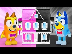 BLUEY & BINGO Color Challenge in Family Dollhouse | Play & Learn with Bluey Toys | Kids Video