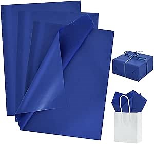 BEISHIDA 100 Sheets Royal Blue Tissue Paper Bulk, Wrapping Tissue Paper for Gift Bags, 14 x 20 Inch Gift Wrap for Birthday Wedding Graduation DIY Crafts Holiday Flowers