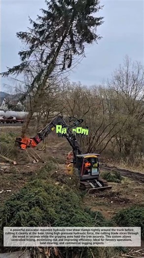 Tree Cutting Machine Grabs and Saws Down Trees in Seconds!