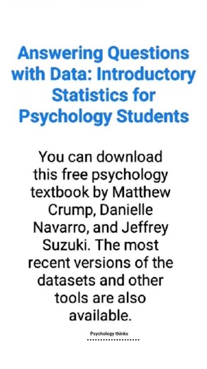 Answering Questions with Data: Introductory Statistics for Psychology Students #psycholgyfacts
