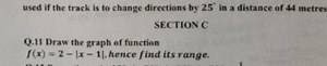 Draw the graph of the function f(x) = 2 - |x - 1|. Hence, find ... | Filo