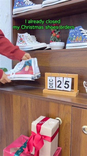 Calling out all Hello Kitty lovers here #hellokitty #embroidery #christmas #customshoes #embroideryshoes | QT Embroidery