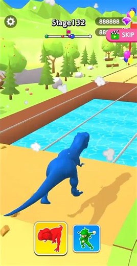 🎮 Dino Ninja Race Stage #132 🦖👑 #shorts #mobilegame #trex