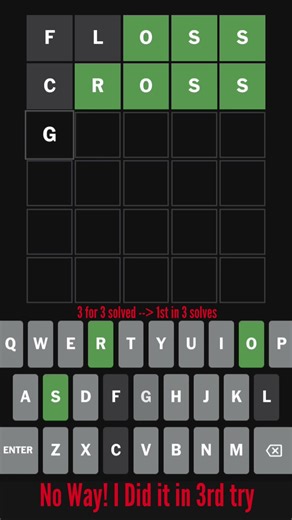 A normal Wordle Game but i solved it in 3 tries only, 1st time #wordlepuzzle #wordlechallenge #funny